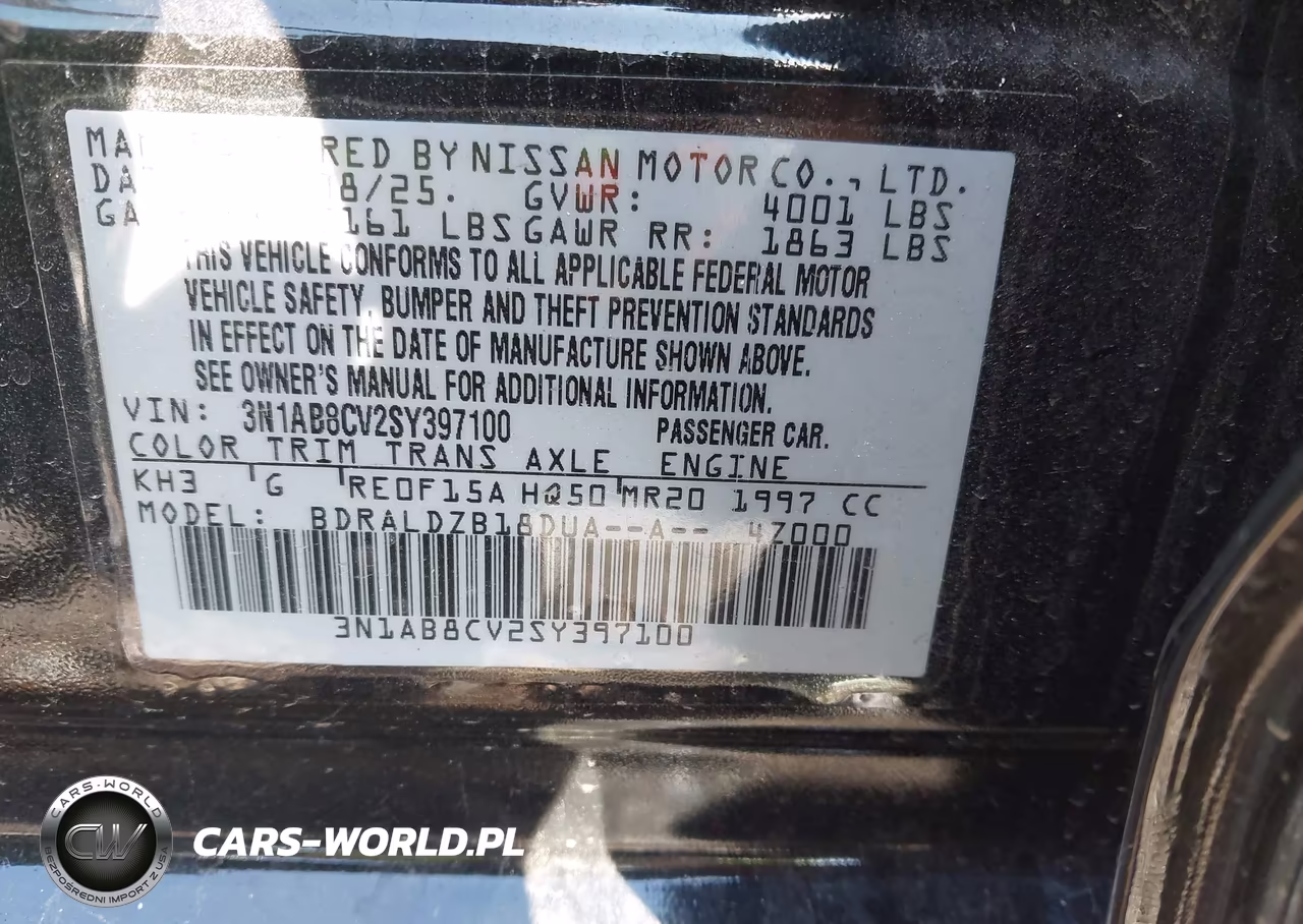 2025 Nissan Sentra Sv VIN:3N1AB8CV2SY397100 - 9