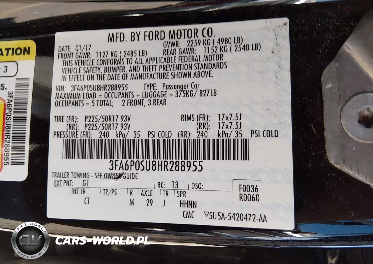 2017 Ford Fusion Energi Platinum-Titanium VIN:3FA6P0SU8HR288955 - 9