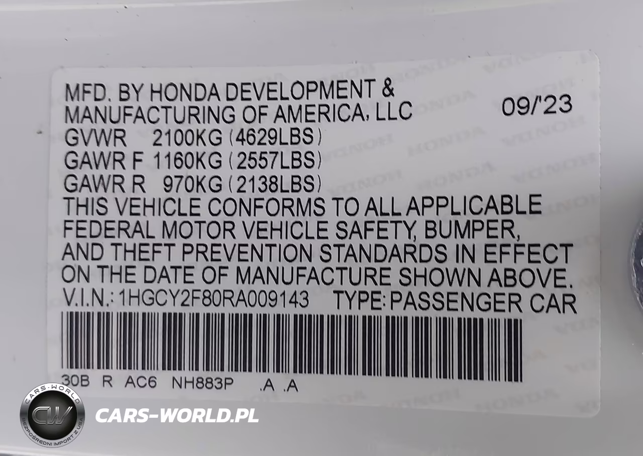 2024 Honda Accord Hybrid Touring VIN:1HGCY2F80RA009143 - 9