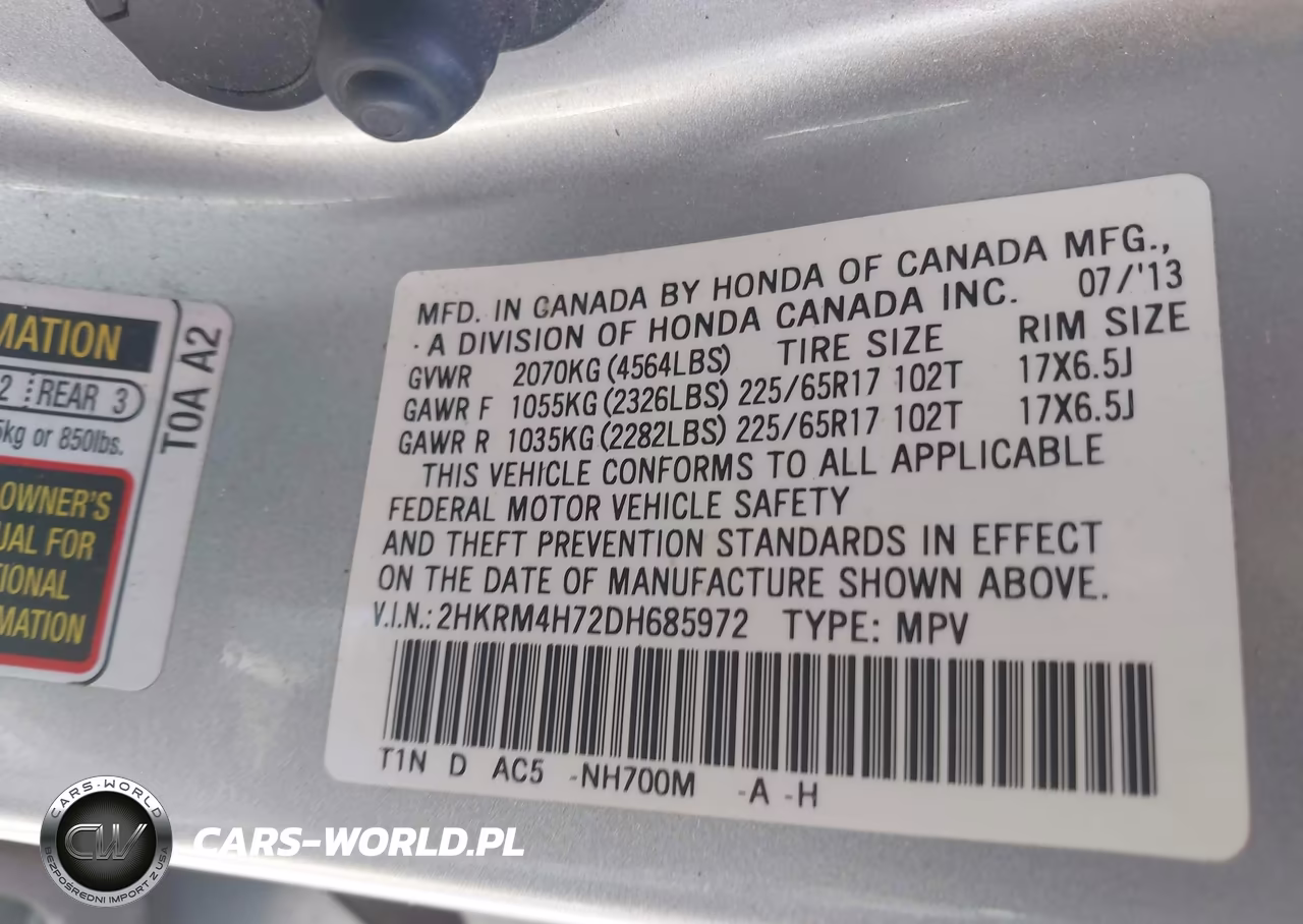 2013 Honda Cr-V Ex-L VIN:2HKRM4H72DH685972 - 9