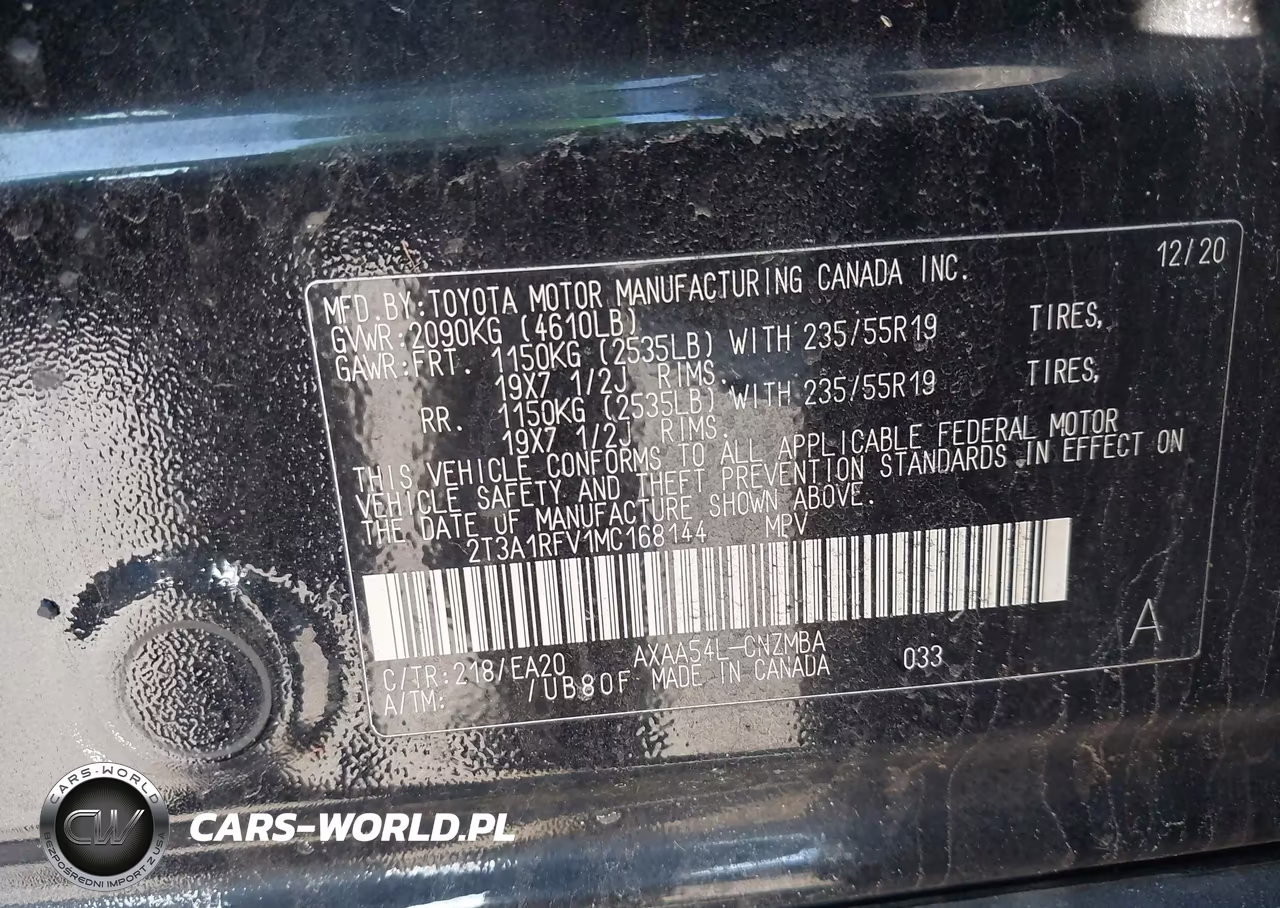 2021 Toyota Rav4 Xle Premium VIN:2T3A1RFV1MC168144 - 9