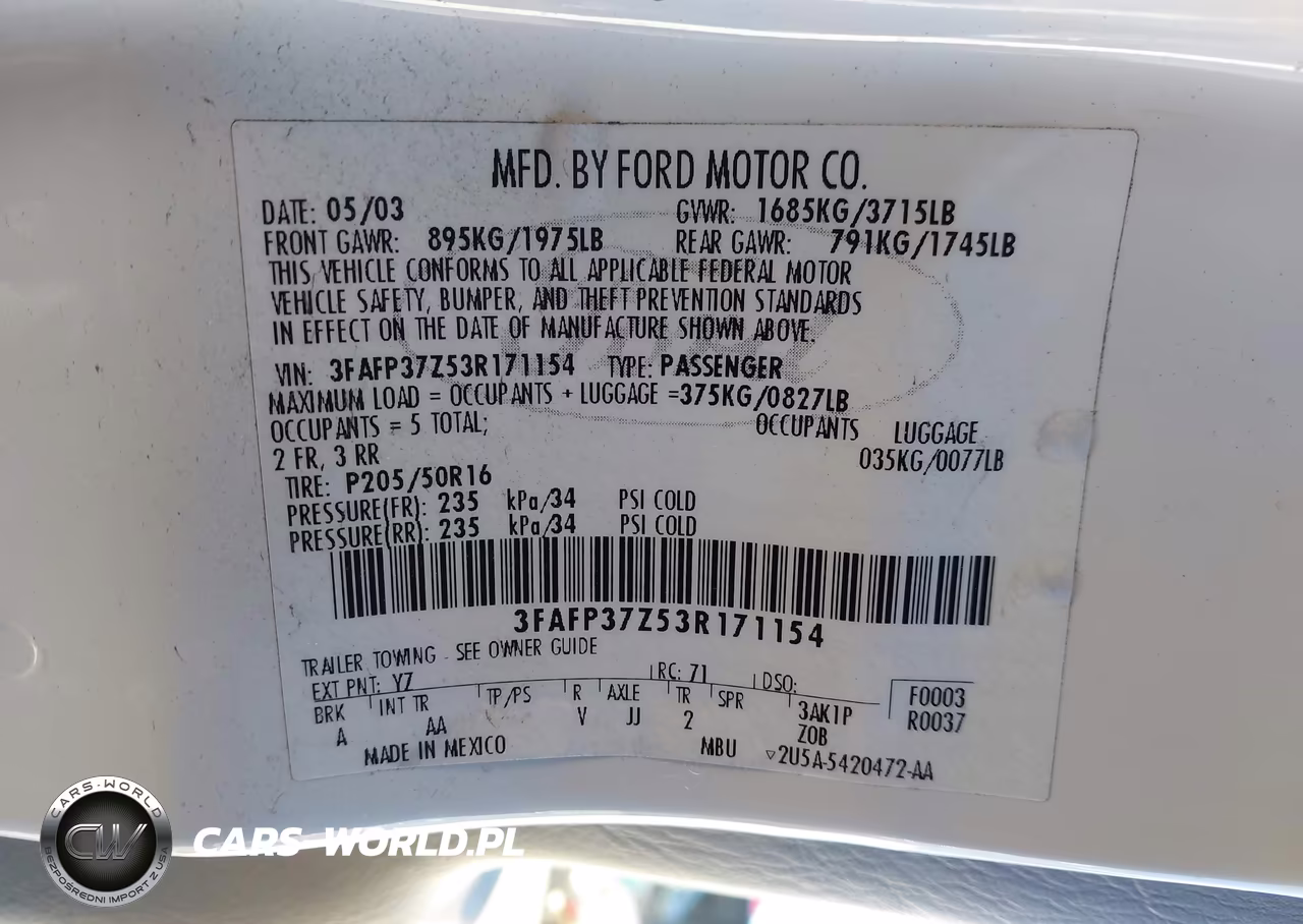 2003 Ford Focus Zx5 VIN:3FAFP37Z53R171154 - 9