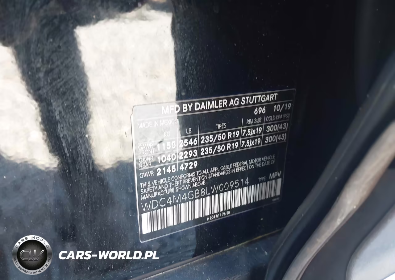 2020 Mercedes-Benz Glb 250 VIN:WDC4M4GB8LW009514 - 9