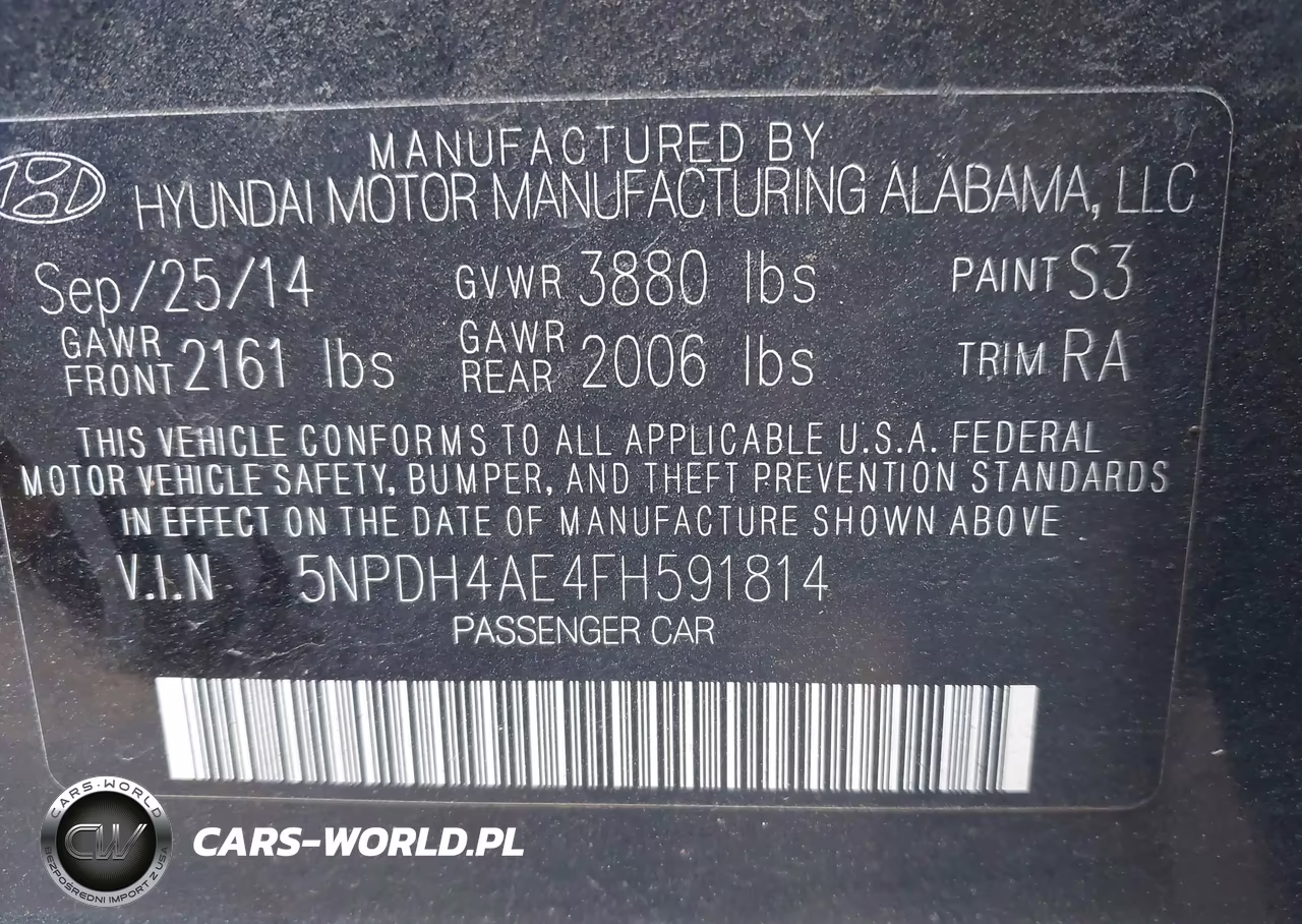 2015 Hyundai Elantra Se VIN:5NPDH4AE4FH591814 - 9