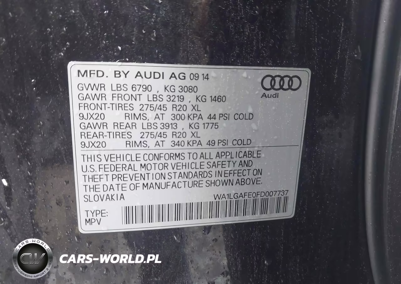 2015 Audi Q7 3.0T Premium VIN:WA1LGAFE0FD007737 - 9