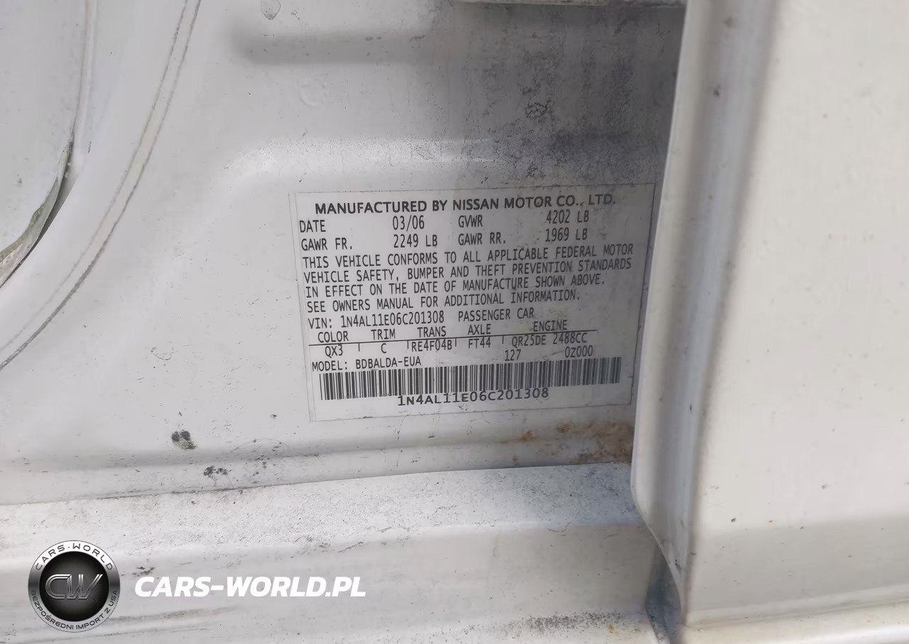 2006 Nissan Altima 2.5 S VIN:1N4AL11E06C201308 - 9