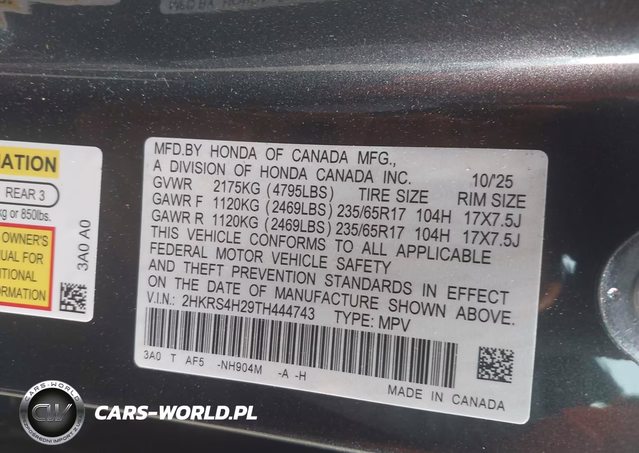 2026 Honda Cr-V Lx Awd VIN:2HKRS4H29TH444743 - 9