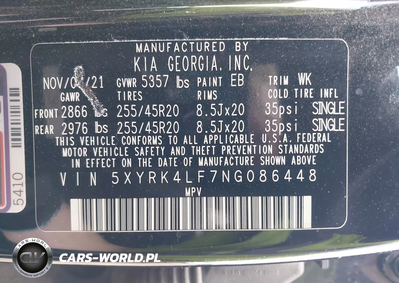 2022 Kia Sorento Sx VIN:5XYRK4LF7NG086448 - 9