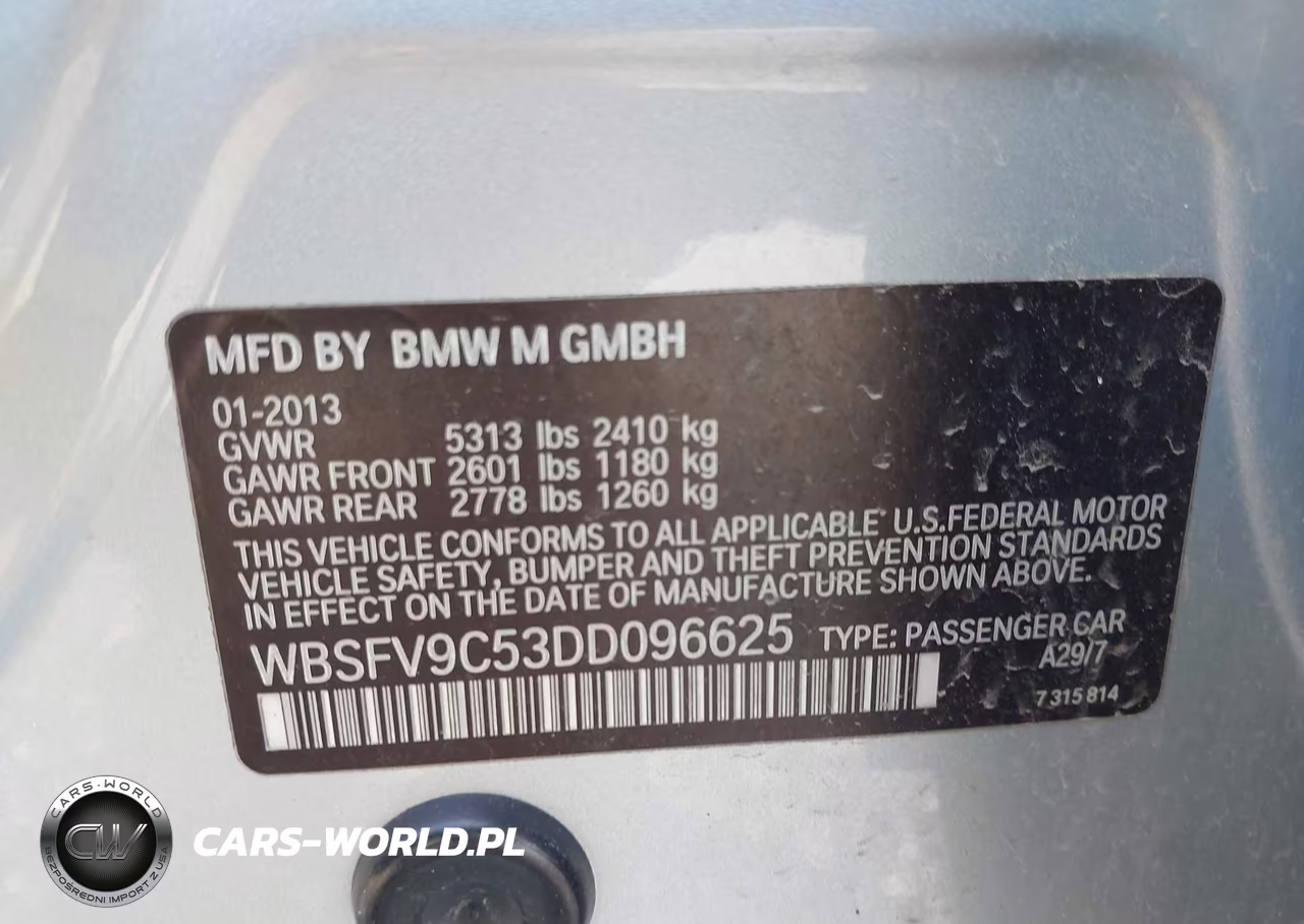 2013 BMW M5 VIN:WBSFV9C53DD096625 - 9
