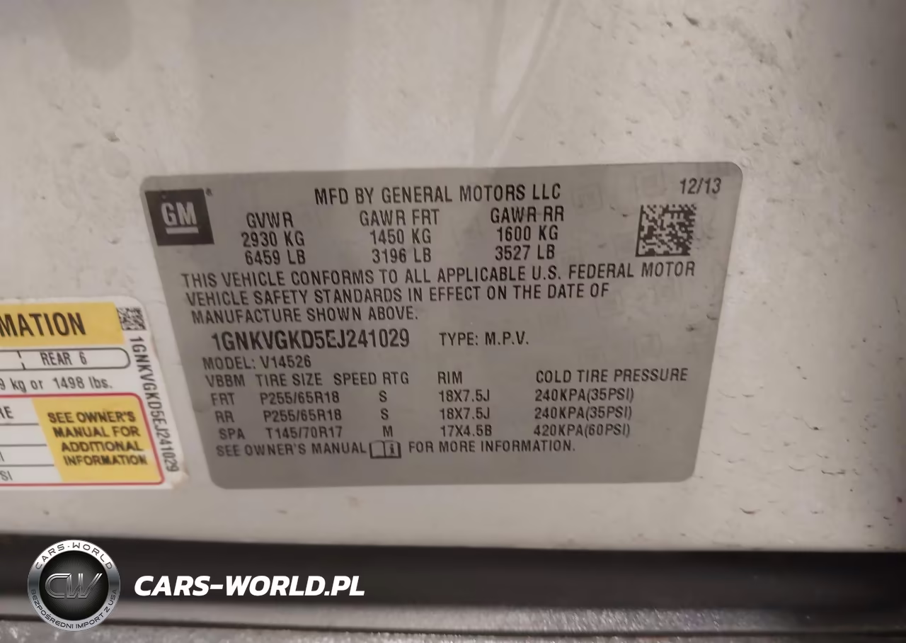 2014 Chevrolet Traverse 1Lt VIN:1GNKVGKD5EJ241029 - 9