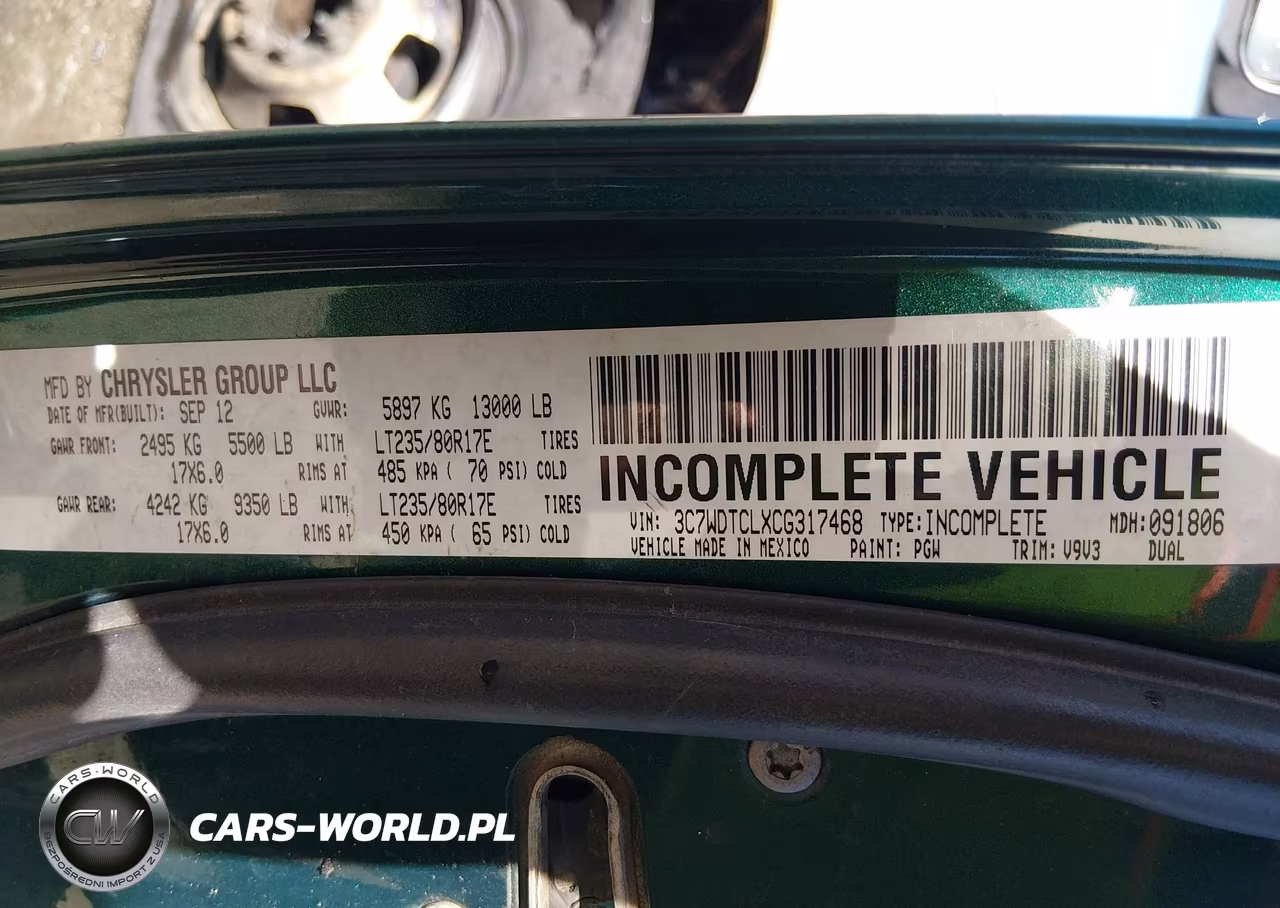 2012 Ram 3500 Chassis St-Slt-Laramie VIN:3C7WDTCLXCG317468 - 9