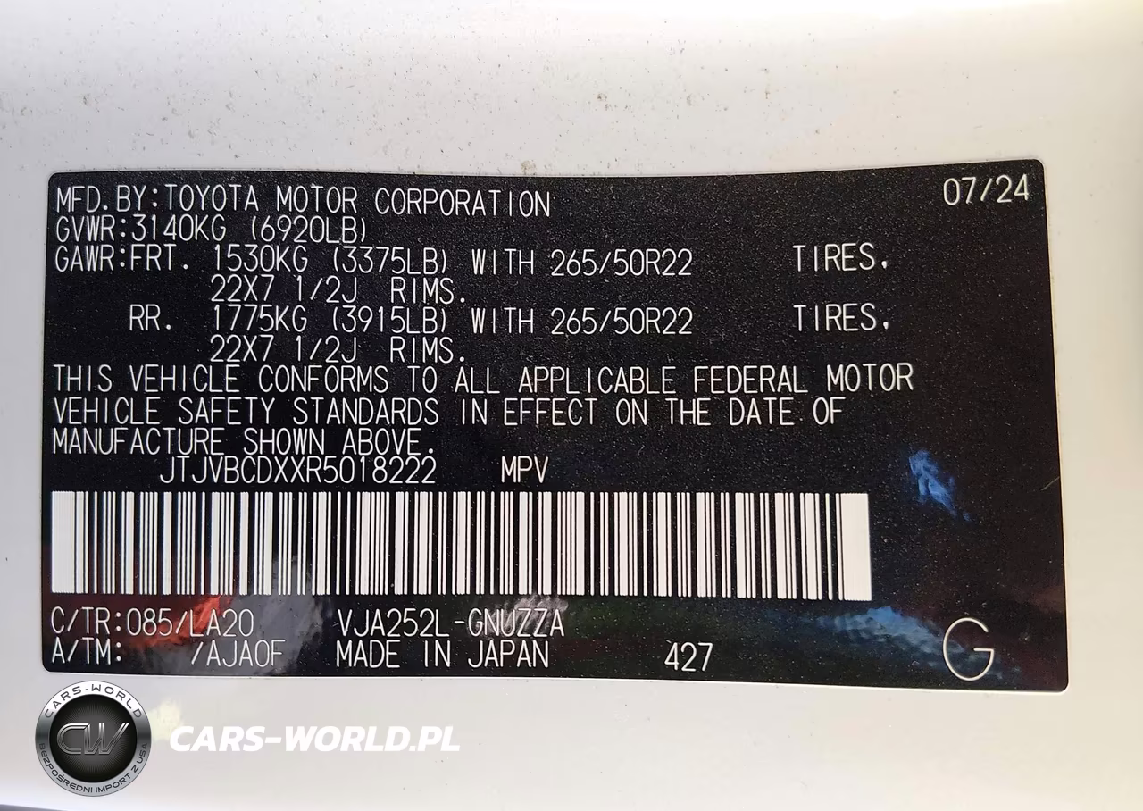 2024 Lexus Gx 550 Luxury VIN:JTJVBCDXXR5018222 - 9