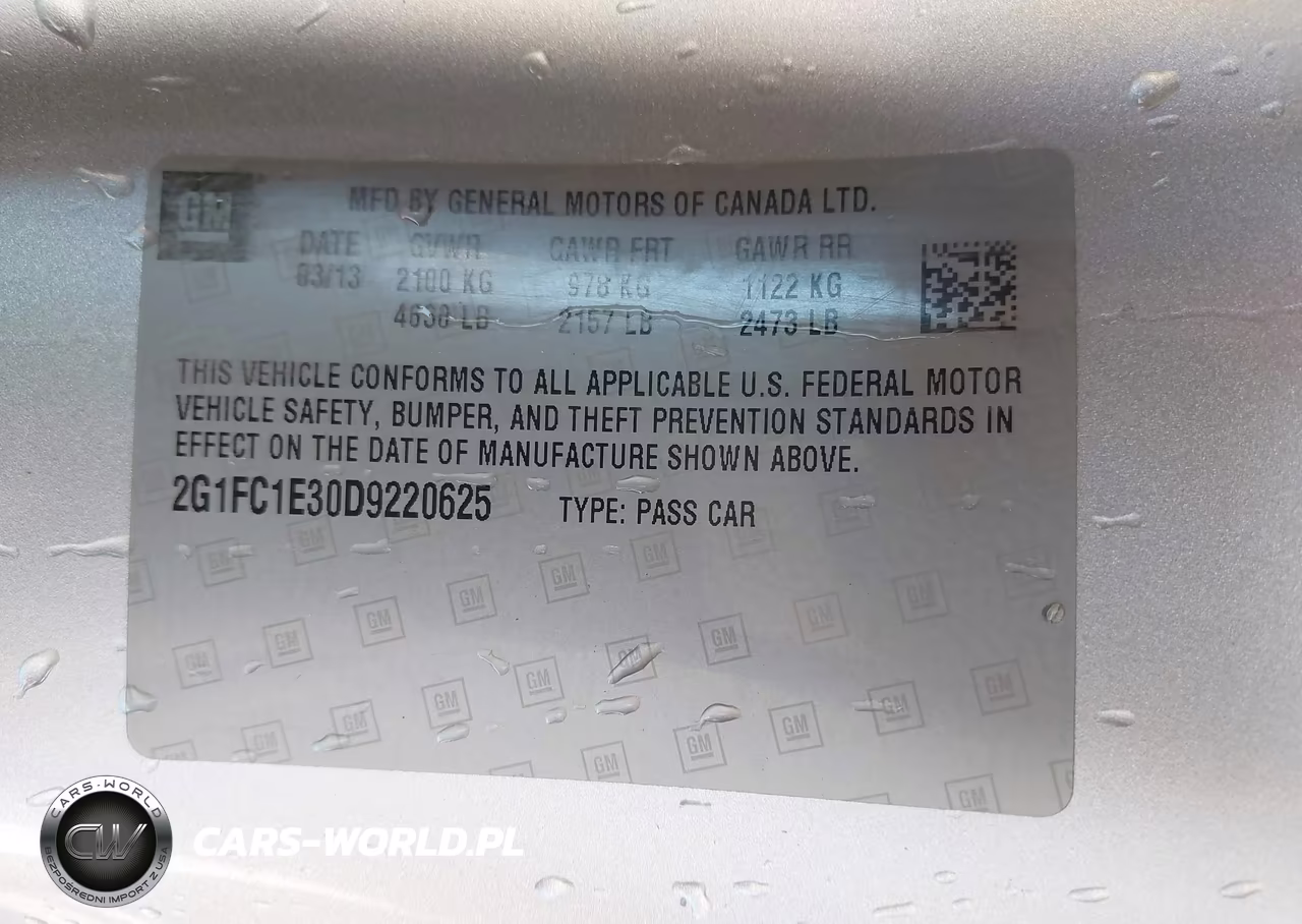 2013 Chevrolet Camaro 2Lt VIN:2G1FC1E30D9220625 - 9