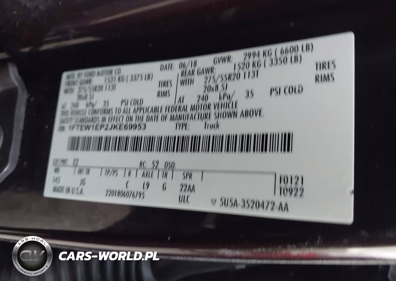 2018 Ford F-150 Xl VIN:1FTEW1EP2JKE69953 - 9