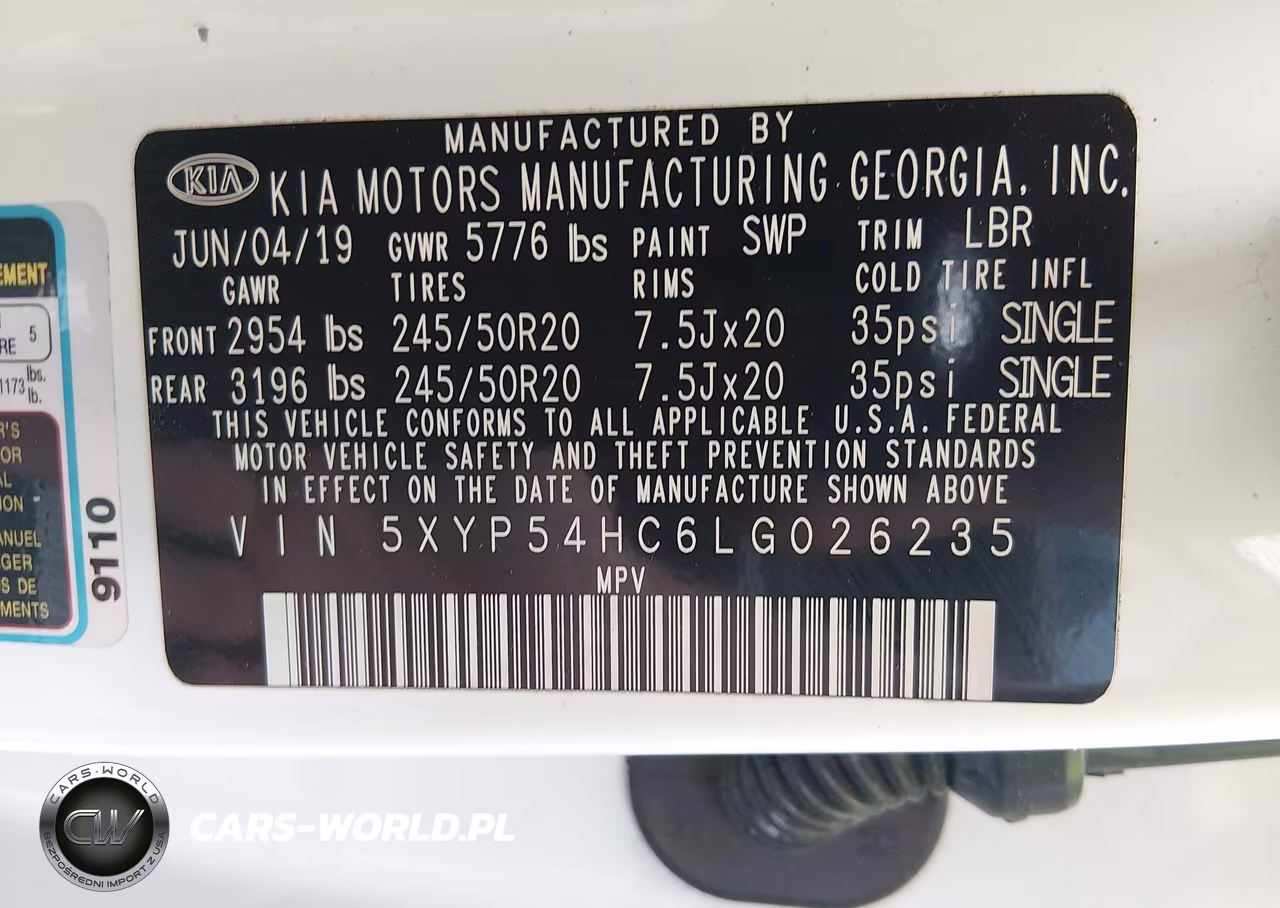 2020 Kia Telluride Sx VIN:5XYP54HC6LG026235 - 9