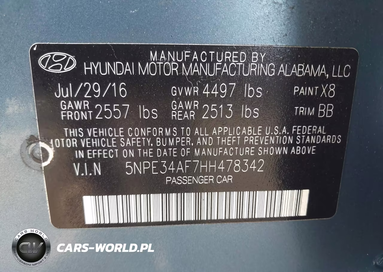 2017 Hyundai Sonata Sport VIN:5NPE34AF7HH478342 - 9