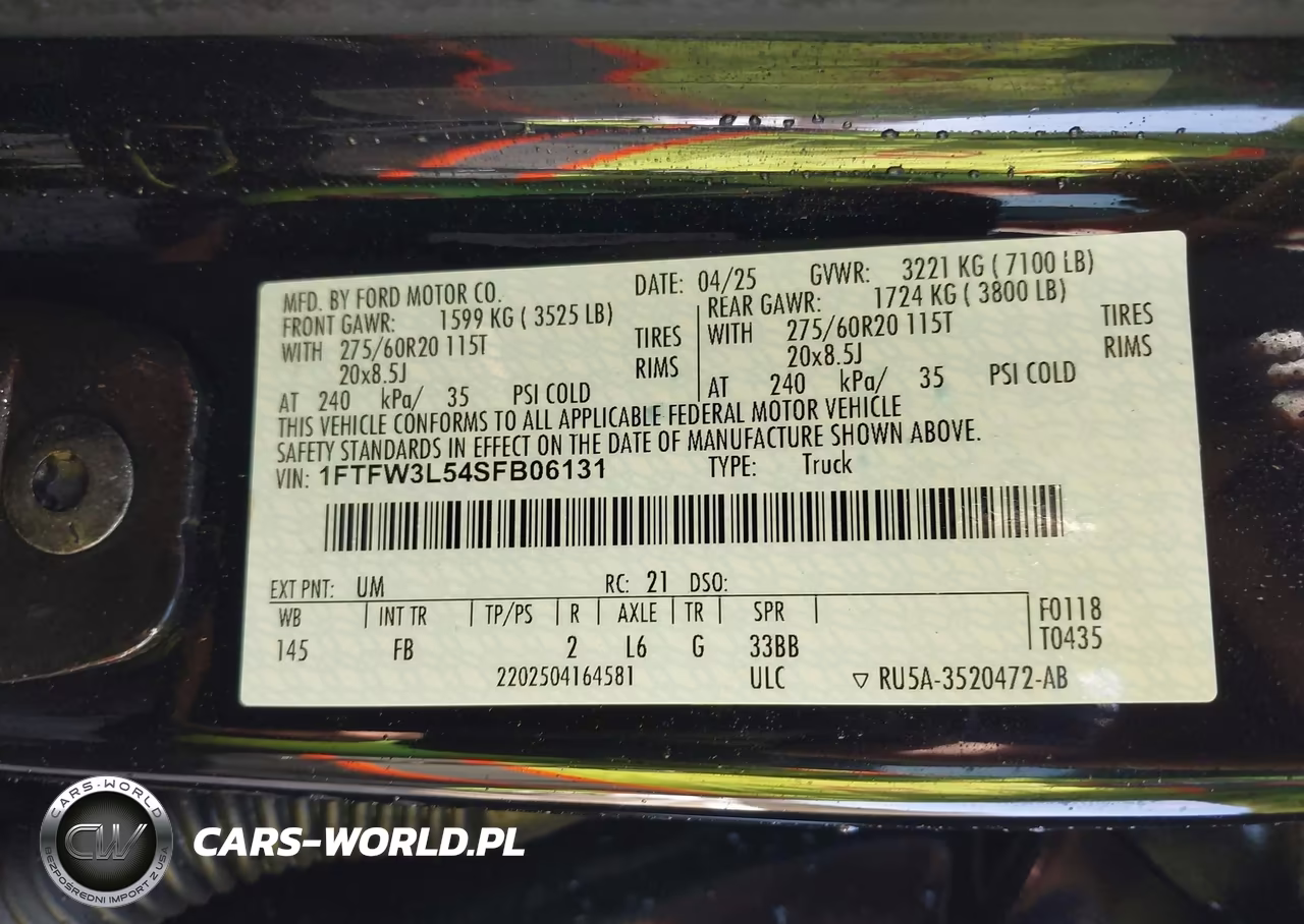 2025 Ford F-150 Xlt VIN:1FTFW3L54SFB06131 - 9