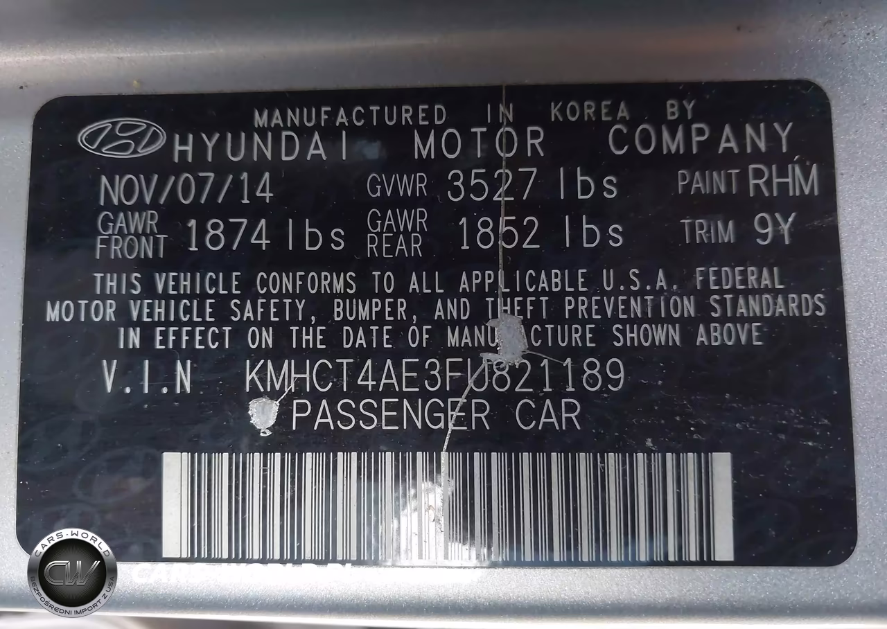 2015 Hyundai Accent Gls VIN:KMHCT4AE3FU821189 - 9