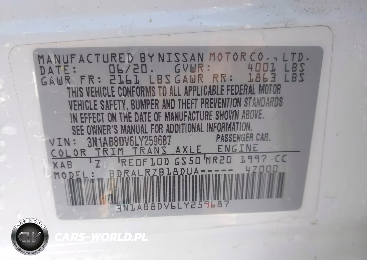 2020 Nissan Sentra Sr Xtronic Cvt VIN:3N1AB8DV6LY259687 - 9