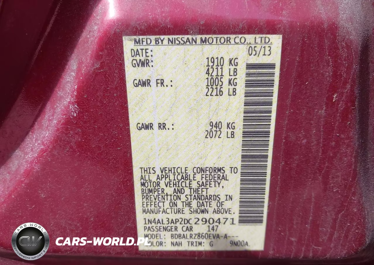 2013 Nissan Altima 2.5 S VIN:1N4AL3AP2DC290471 - 9