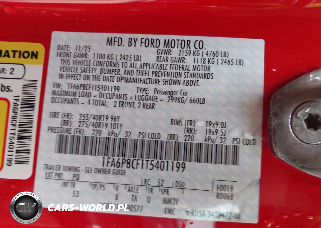 2026 Ford Mustang Gt Premium Fastback VIN:1FA6P8CF1T5401199 - 9