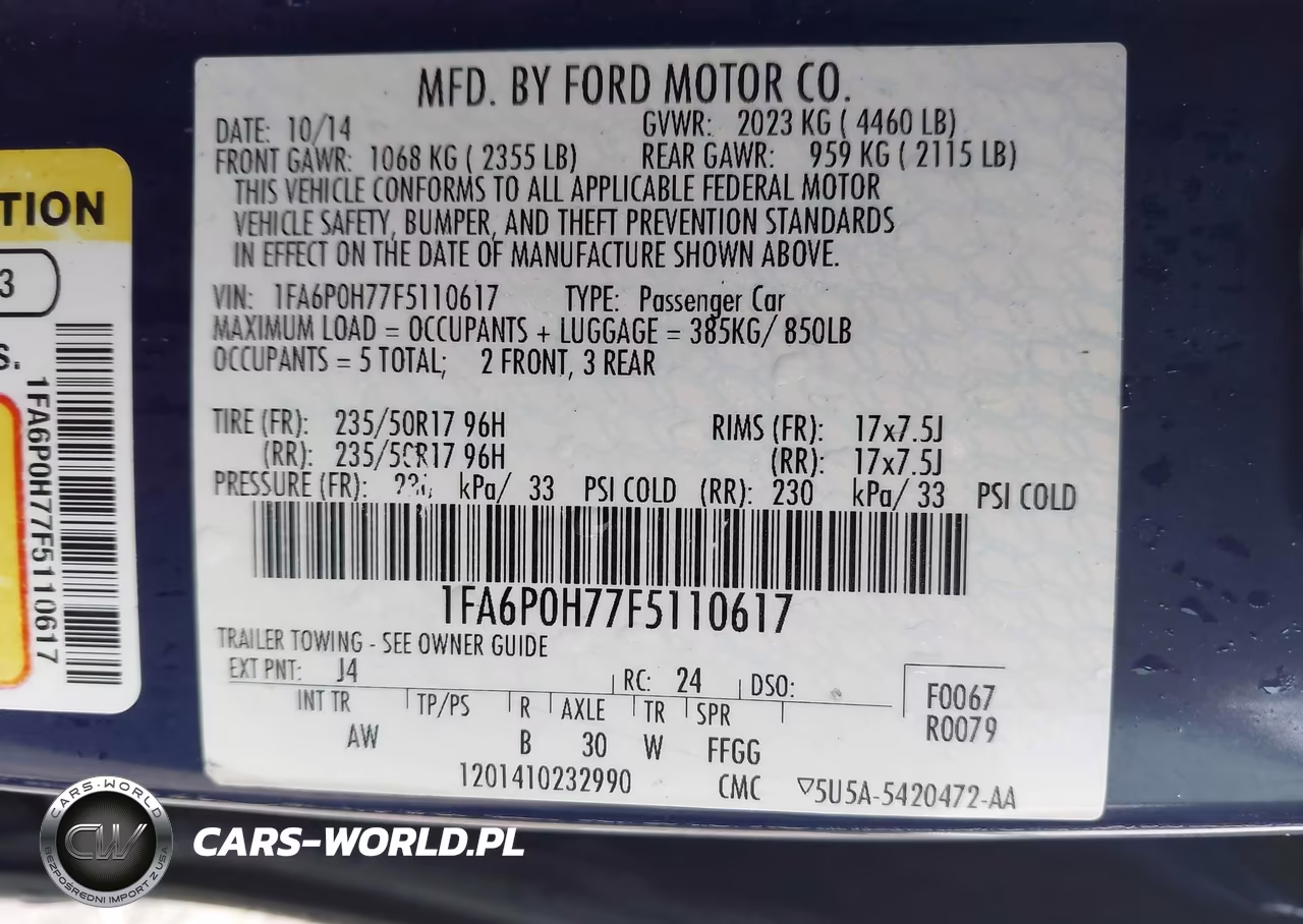 2015 Ford Fusion Se VIN:1FA6P0H77F5110617 - 9