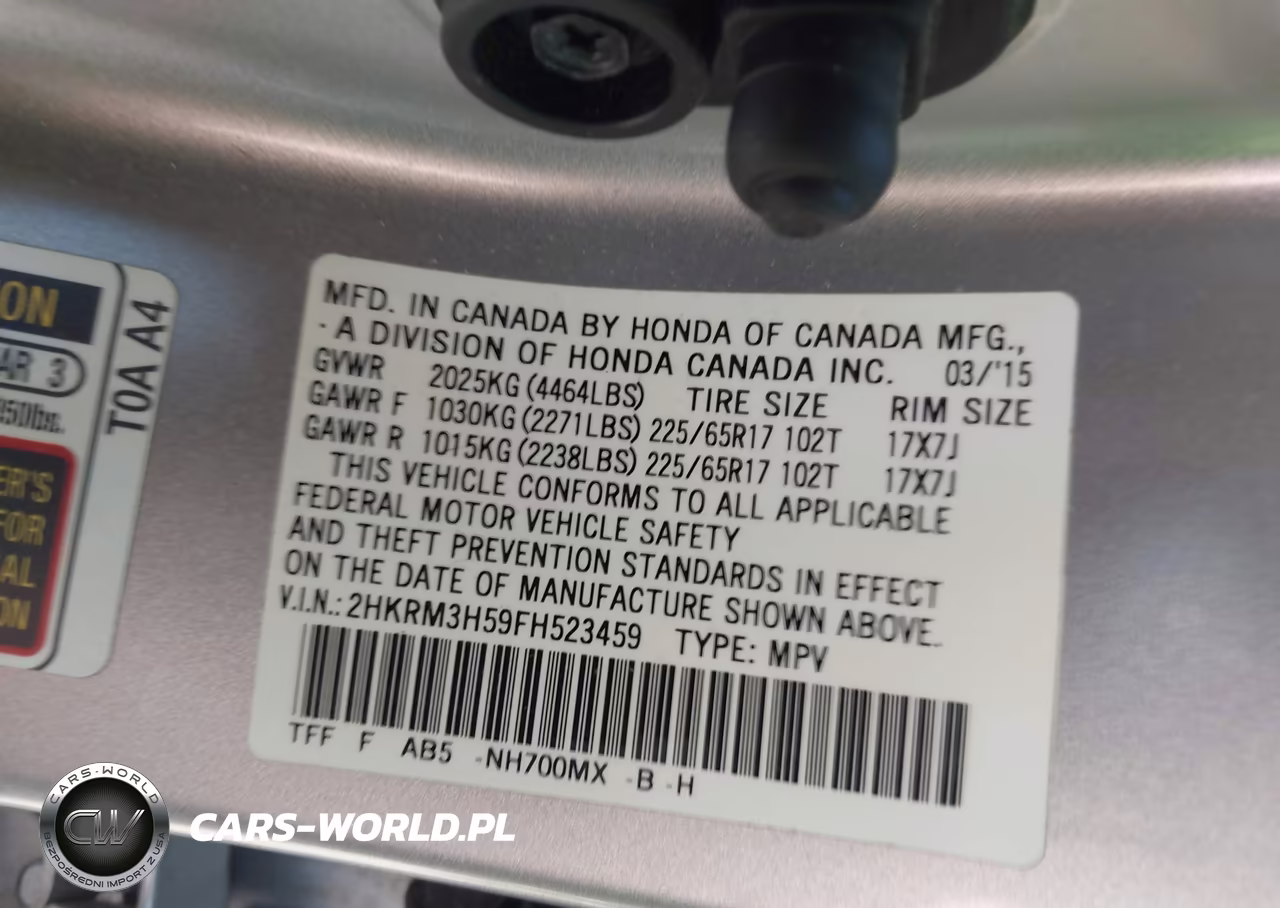 2015 Honda Cr-V Ex VIN:2HKRM3H59FH523459 - 9