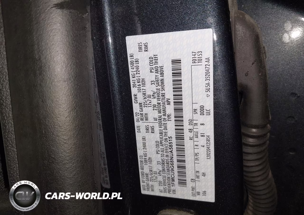 2022 Ford Escape Se VIN:1FMCU9G68NUA58515 - 9