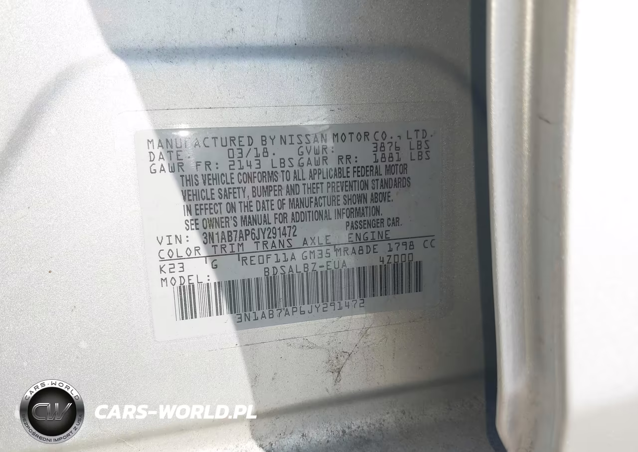 2018 Nissan Sentra S VIN:3N1AB7AP6JY291472 - 9