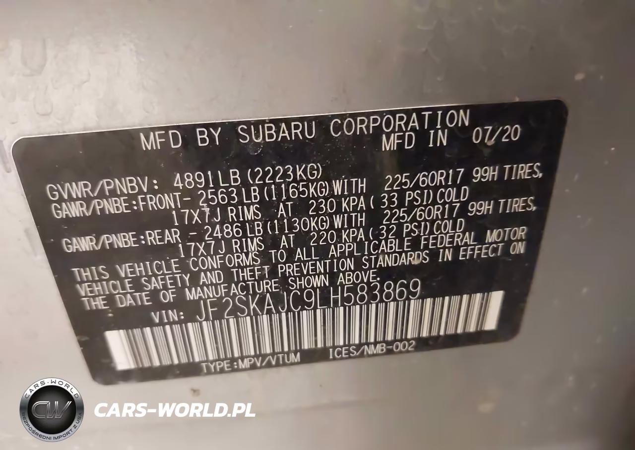 2020 Subaru Forester Premium VIN:JF2SKAJC9LH583869 - 9
