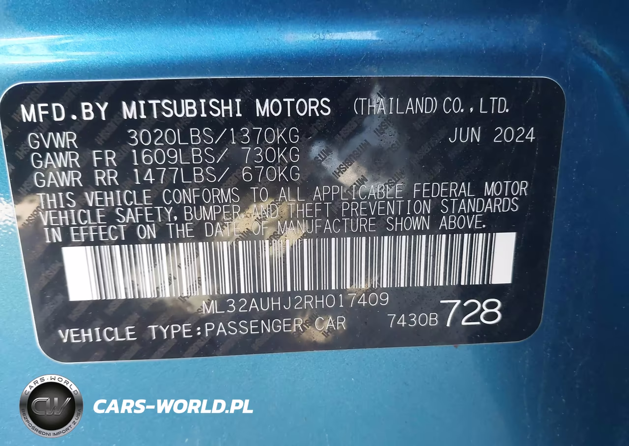 2024 Mitsubishi Mirage Es-Le VIN:ML32AUHJ2RH017409 - 9