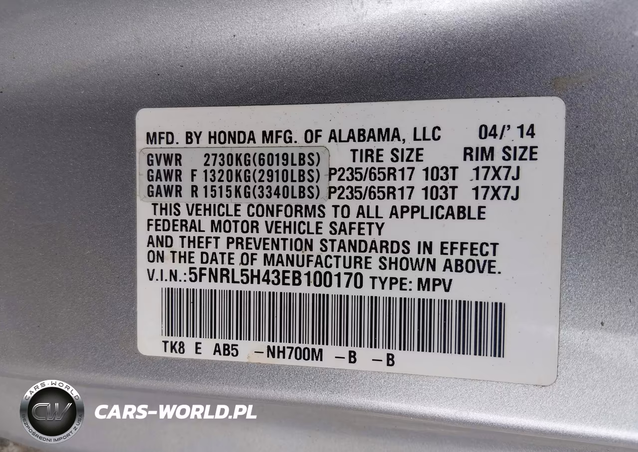 2014 Honda Odyssey Ex VIN:5FNRL5H43EB100170 - 9