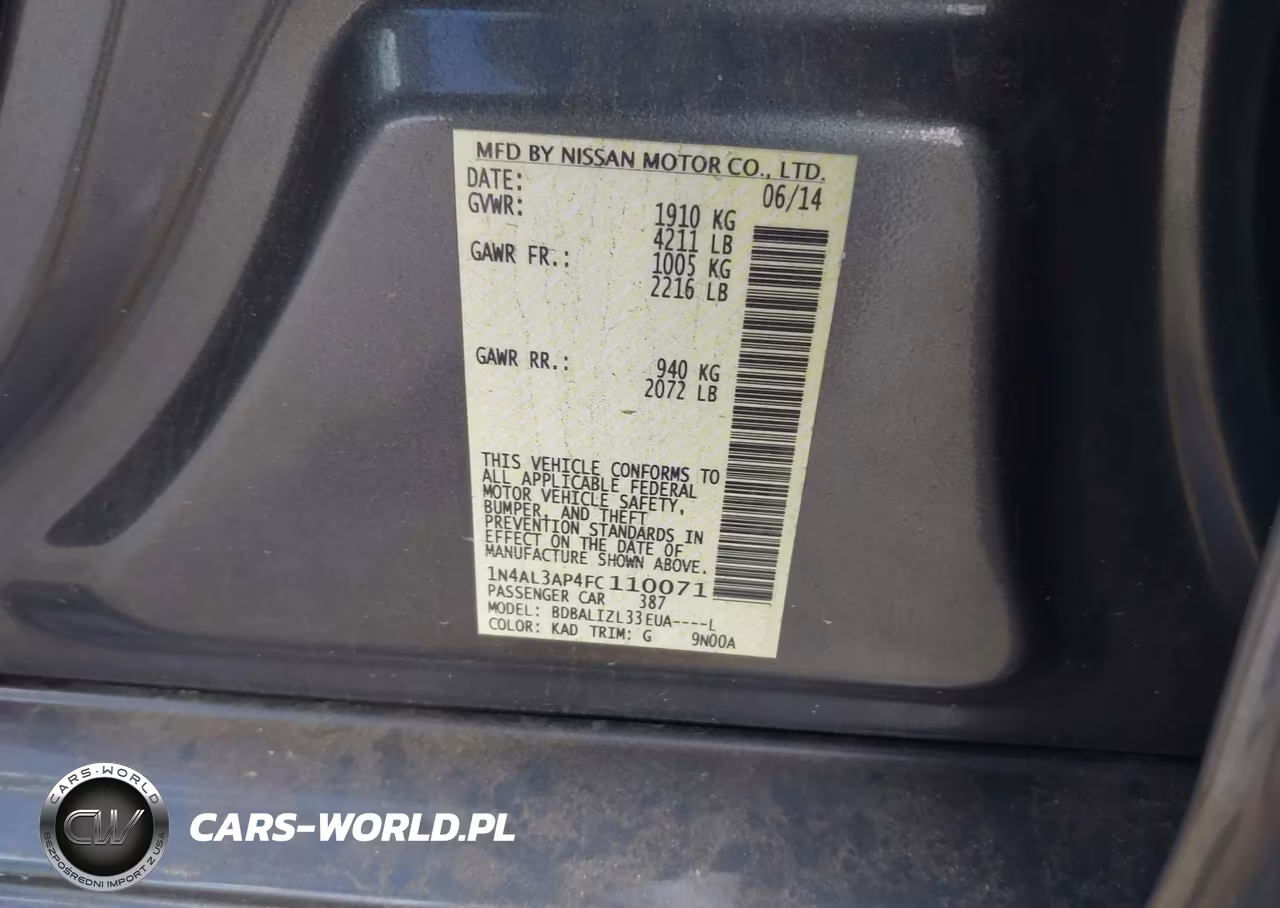 2015 Nissan Altima 2.5 Sv VIN:1N4AL3AP4FC110071 - 9