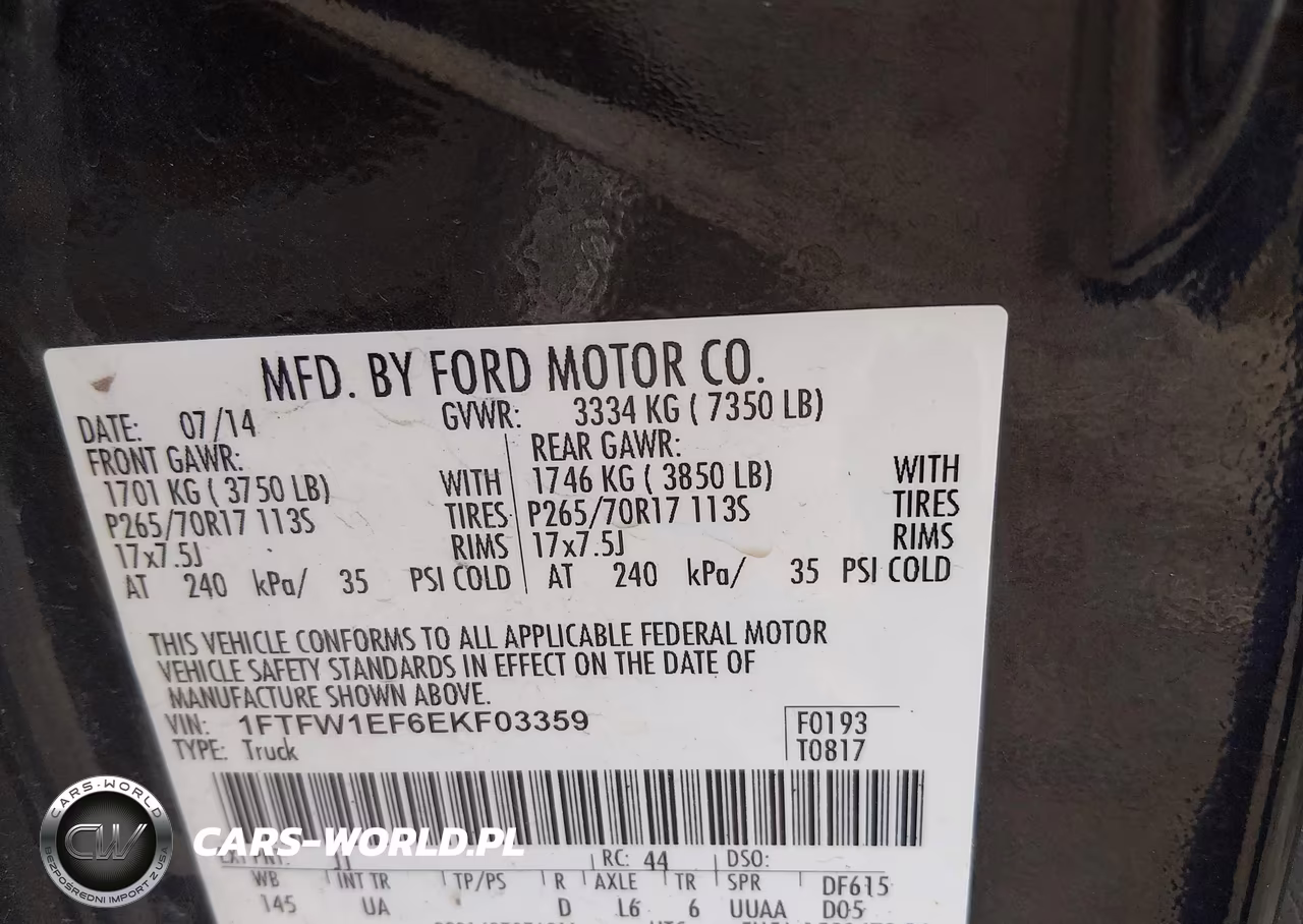 2014 Ford F-150 Xlt VIN:1FTFW1EF6EKF03359 - 9