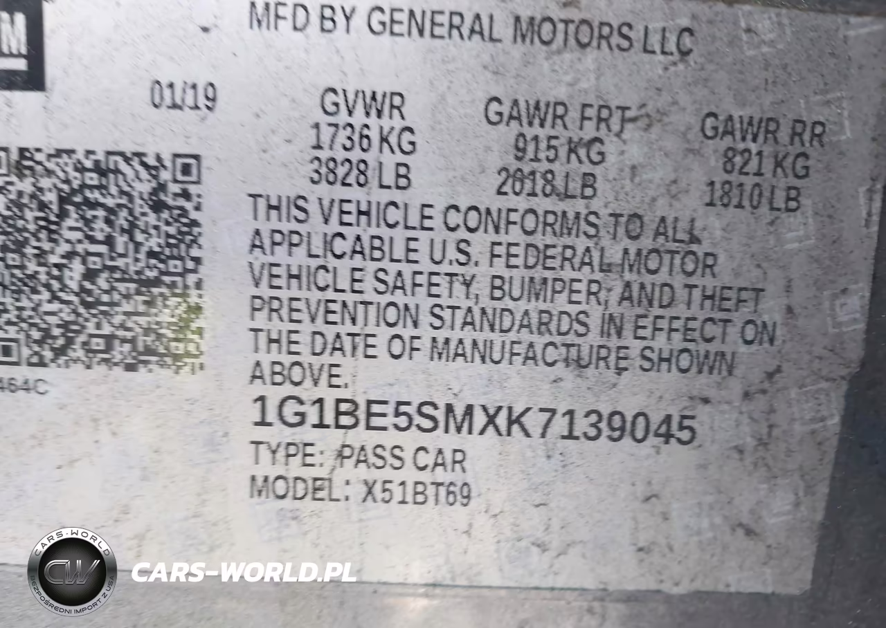 2019 Chevrolet Cruze Lt VIN:1G1BE5SMXK7139045 - 9