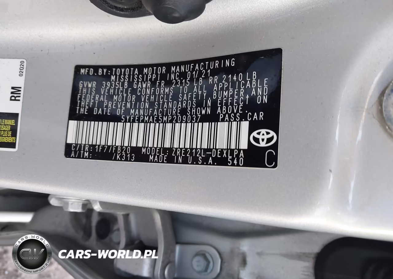 2021 Toyota Corolla Le VIN:5YFEPMAE5MP209037 - 9