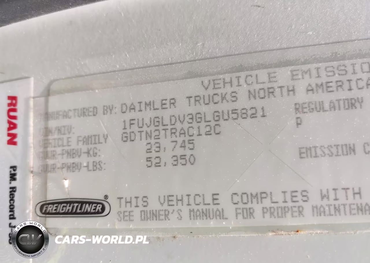 2016 Freightliner Cascadia 125 VIN:1FUJGLDV3GLGU5821 - 9