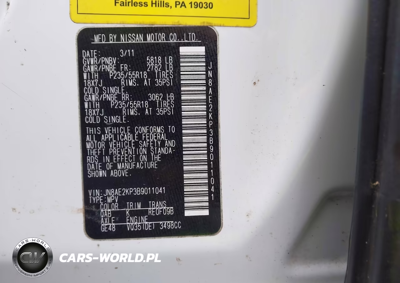 2011 Nissan Quest Le VIN:JN8AE2KP3B9011041 - 9