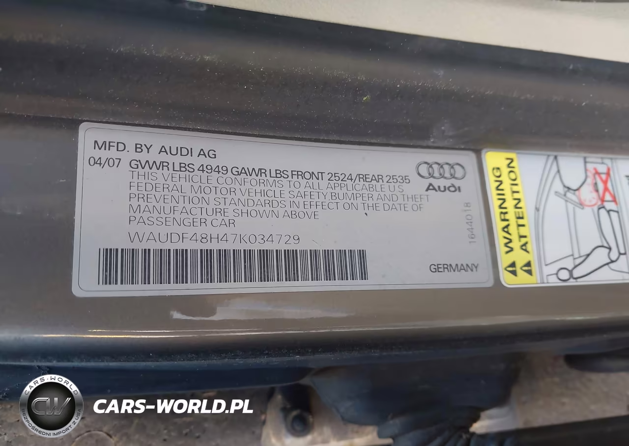 2007 Audi A4 2.0T VIN:WAUDF48H47K034729 - 9