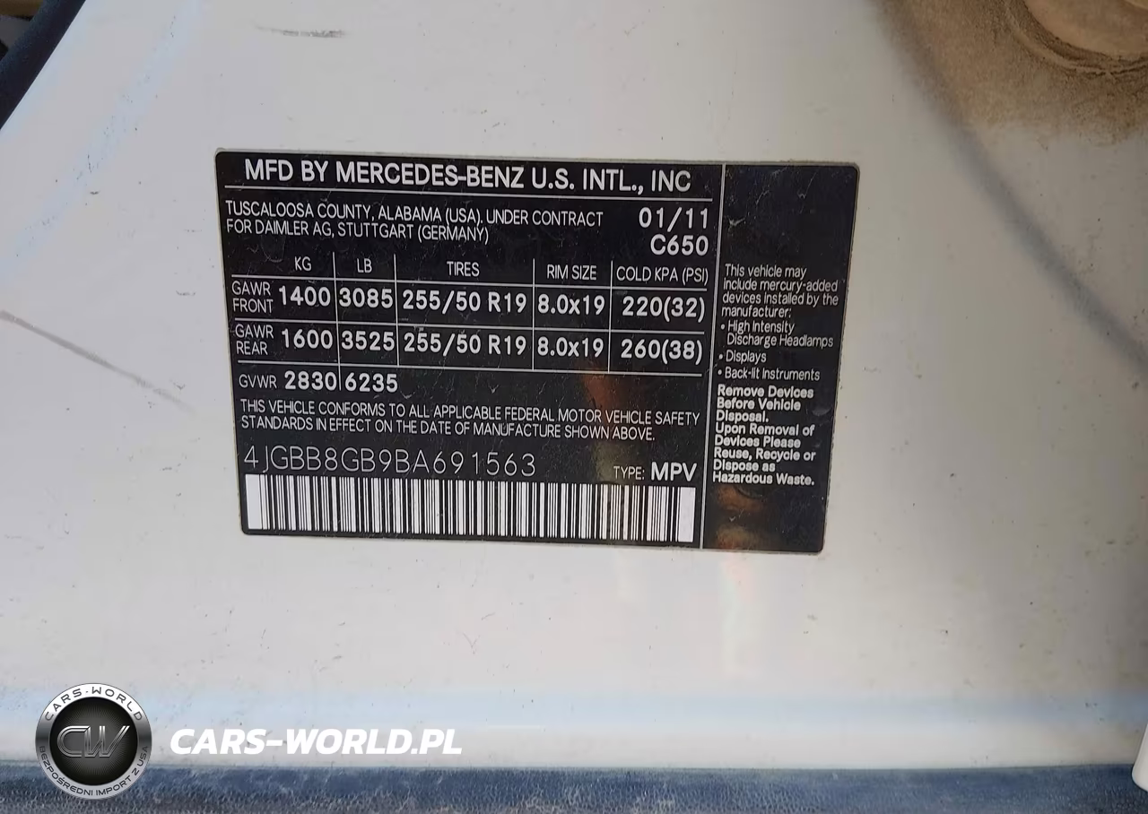 2011 Mercedes-Benz Ml 350 4Matic VIN:4JGBB8GB9BA691563 - 9