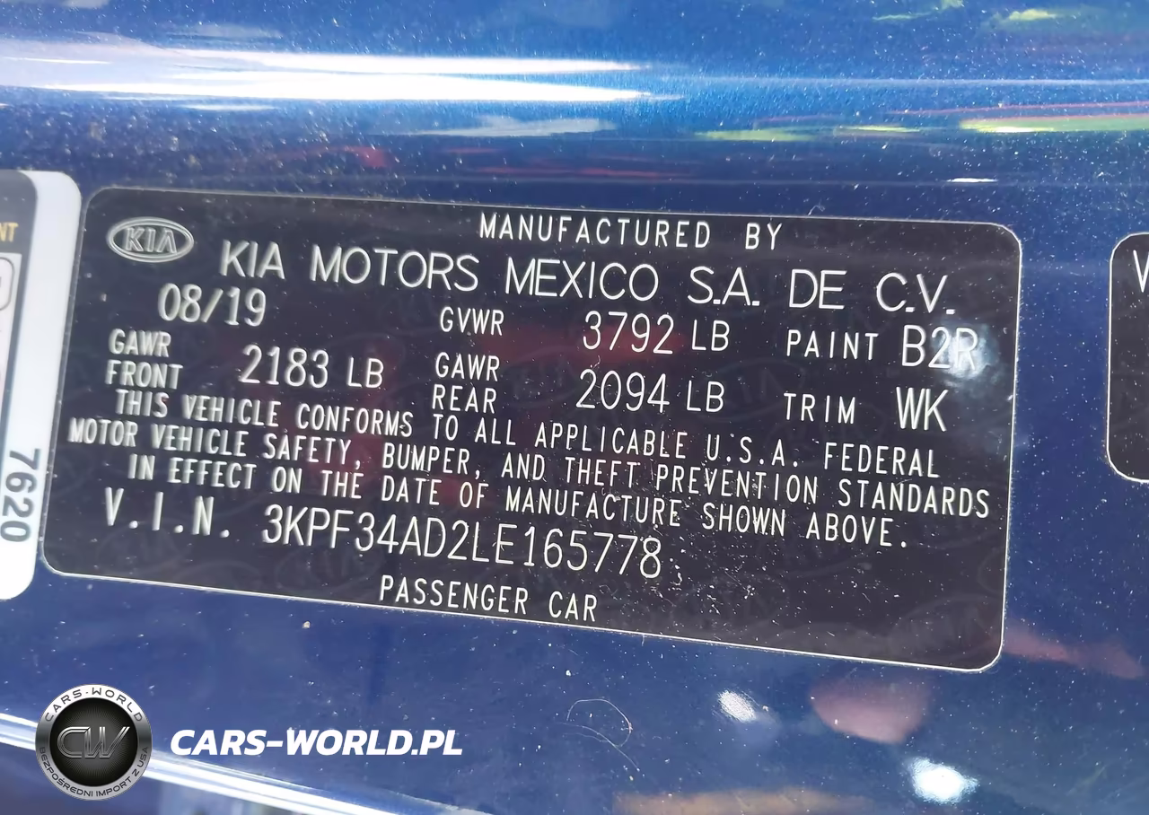 2020 Kia Forte Gt-Line VIN:3KPF34AD2LE165778 - 9