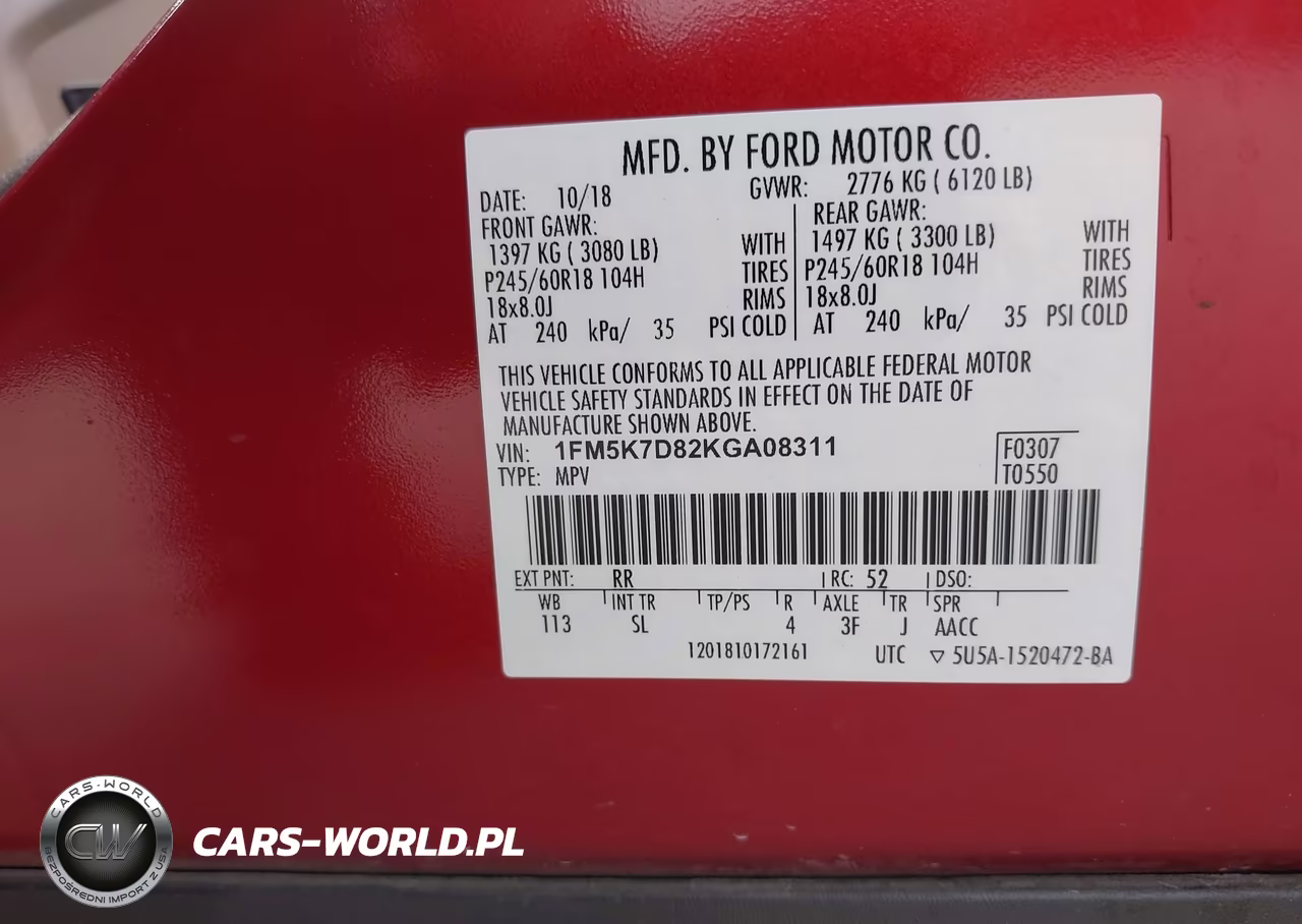 2019 Ford Explorer Xlt VIN:1FM5K7D82KGA08311 - 9