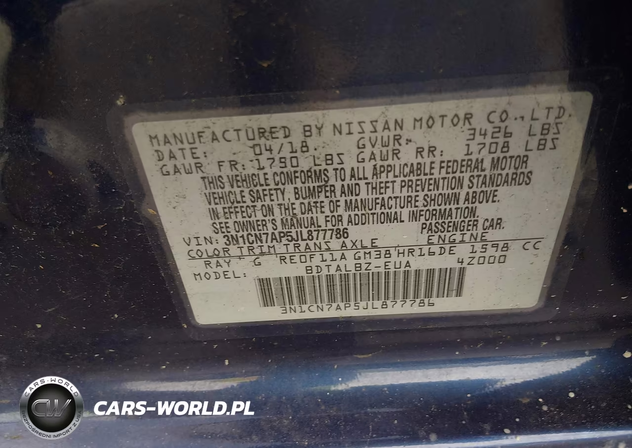 2018 Nissan Versa 1.6 Sv VIN:3N1CN7AP5JL877786 - 9