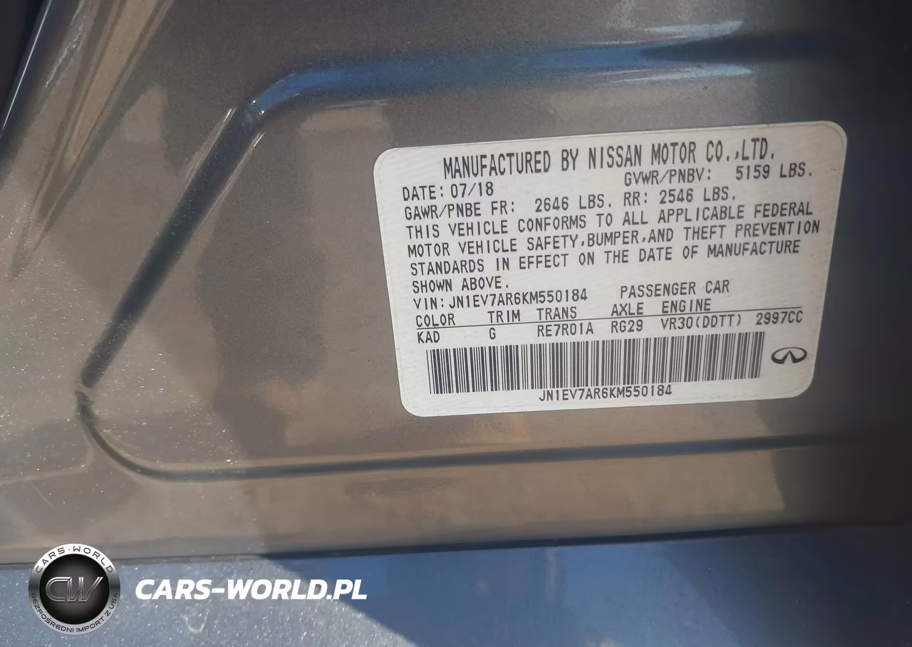 2019 Infiniti Q50 3.0T Luxe VIN:JN1EV7AR6KM550184 - 9
