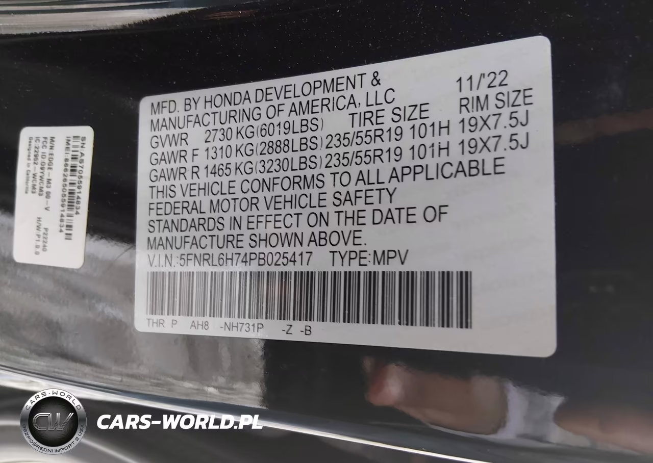 2023 Honda Odyssey Sport VIN:5FNRL6H74PB025417 - 9