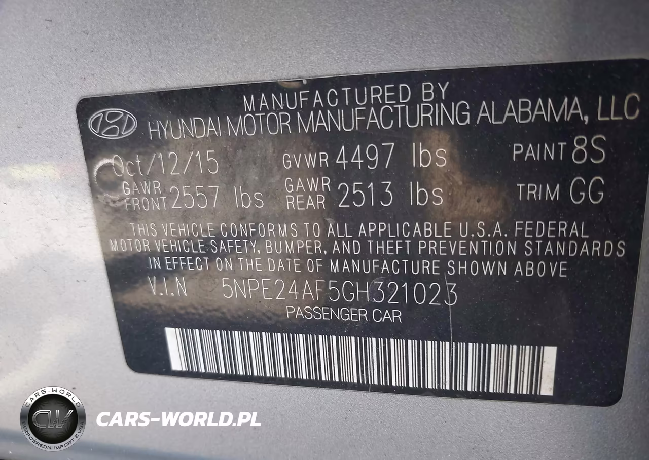 2016 Hyundai Sonata Se VIN:5NPE24AF5GH321023 - 9
