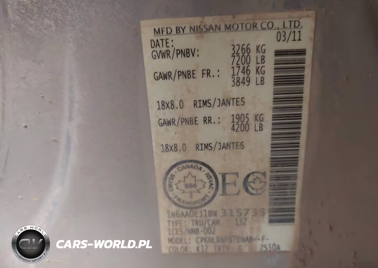 2011 Nissan Titan Sl VIN:1N6AA0EJ1BN315735 - 9
