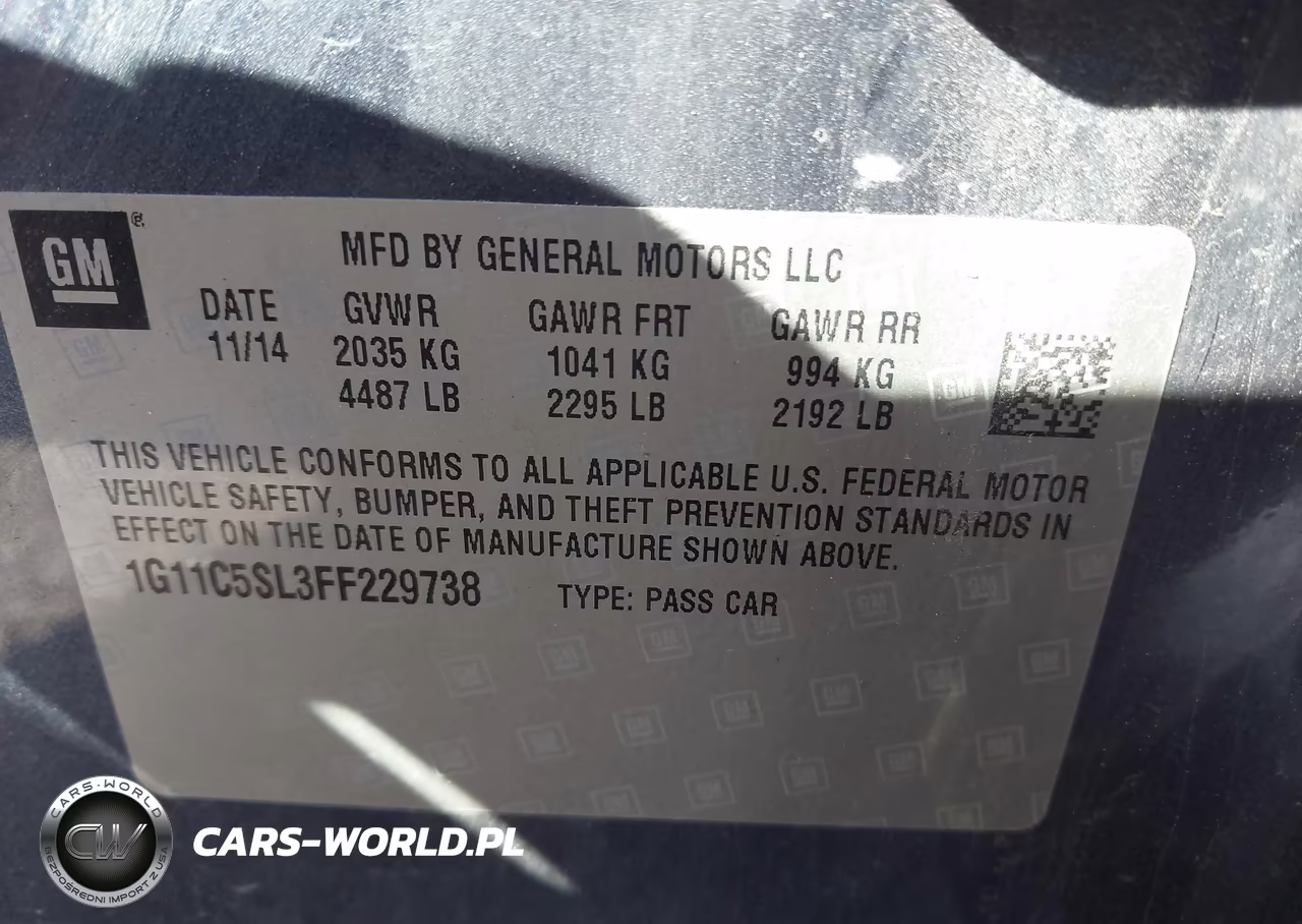 2015 Chevrolet Malibu 1Lt VIN:1G11C5SL3FF229738 - 9