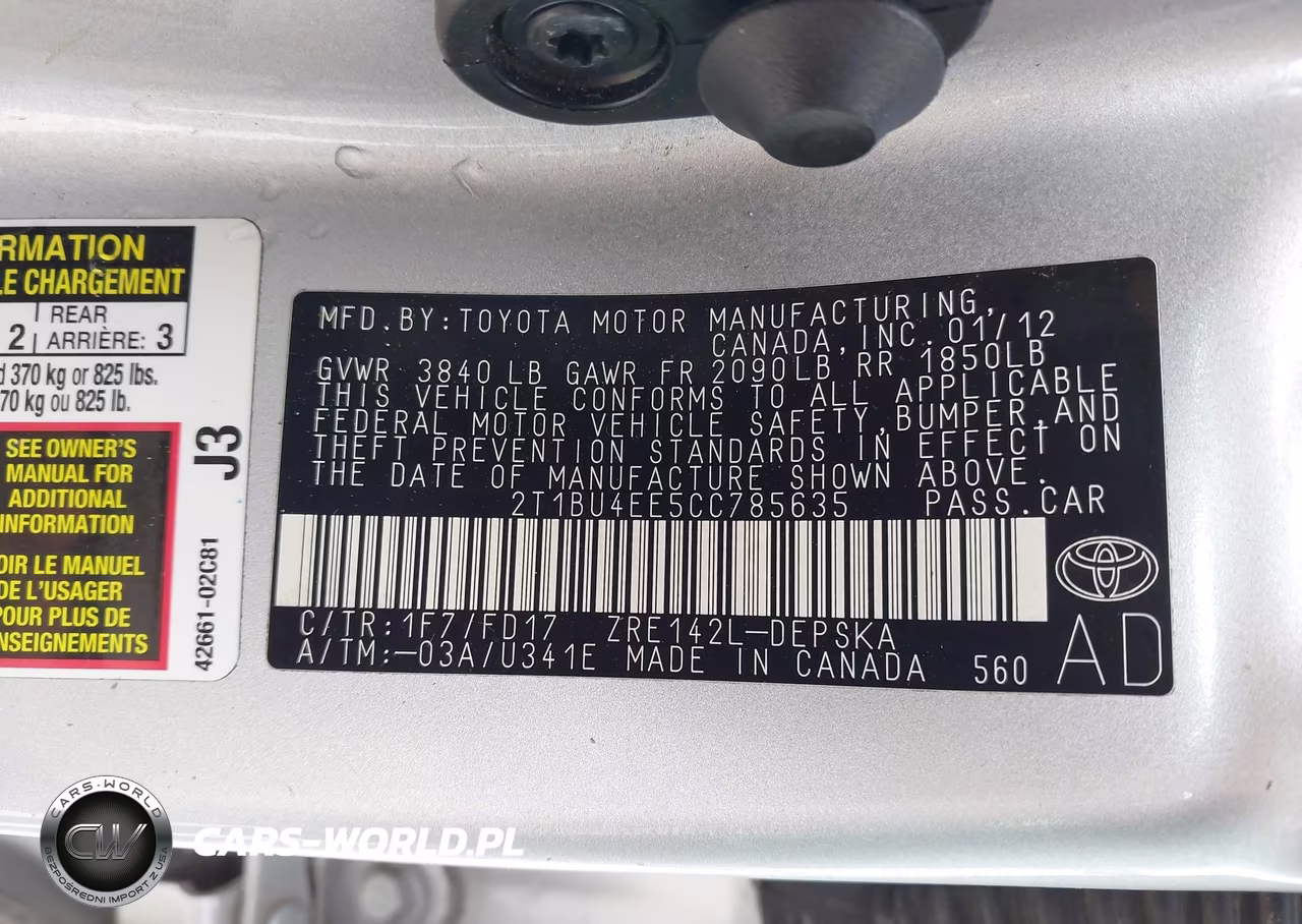 2012 Toyota Corolla S VIN:2T1BU4EE5CC785635 - 9