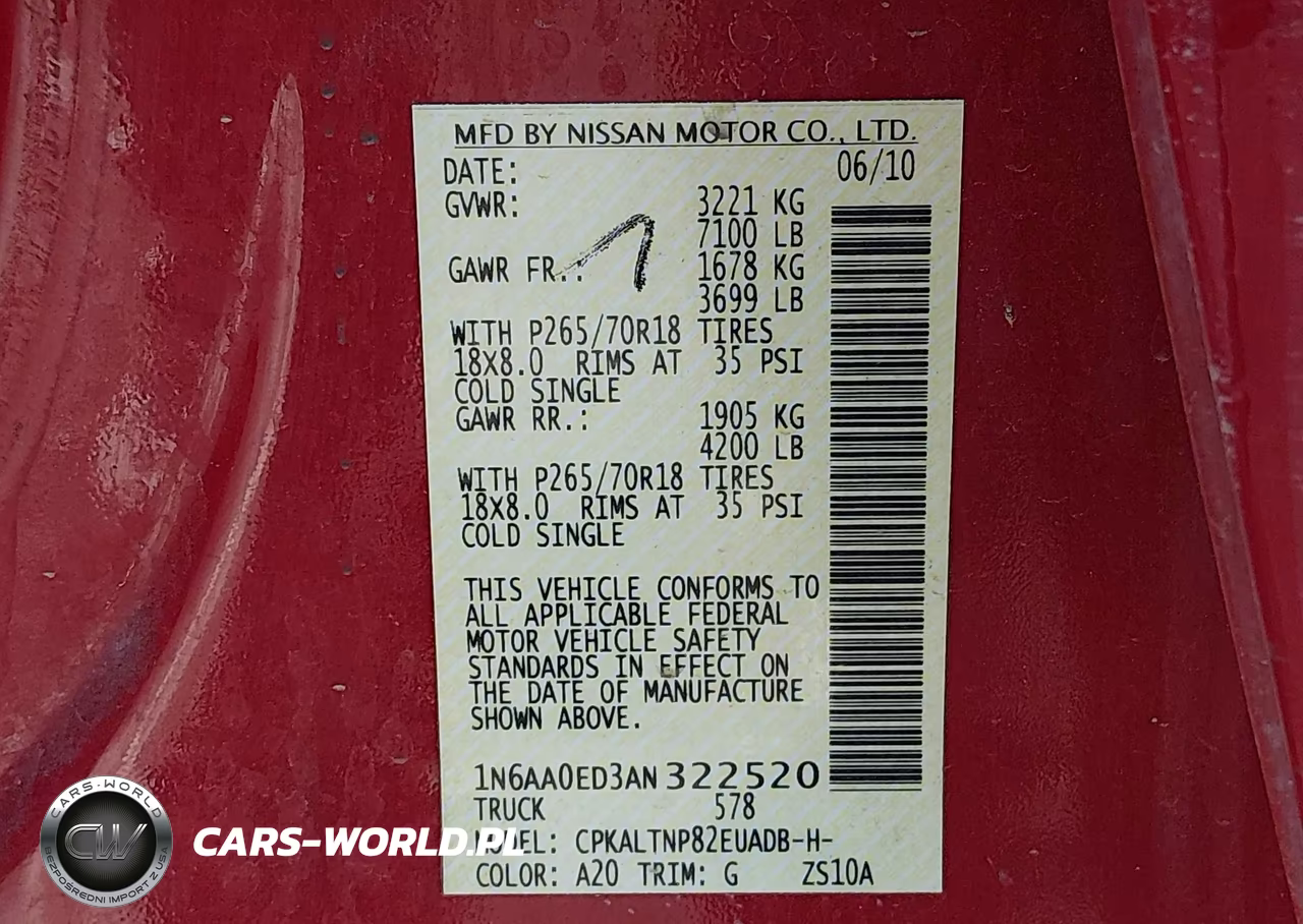 2010 Nissan Titan Se VIN:1N6AA0ED3AN322520 - 9